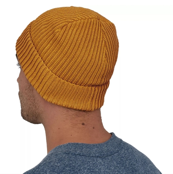 Patagonia mens fisherman rolled beanie hat gold - Picture 2 of 6
